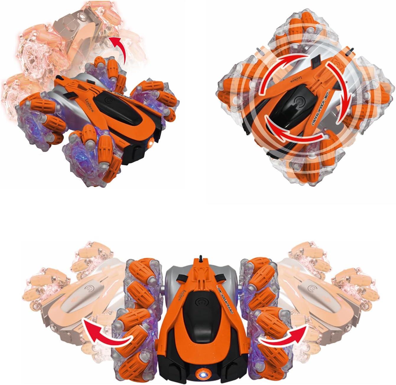 image:imageLEXiBOOK Crosslander Racing Remote Control Racing car Formula 1 up to 10kmh Light and Sound Effects Smoke Jet Remote Control Included Rechargeable RC61Crosslander 360 OrangeBlack