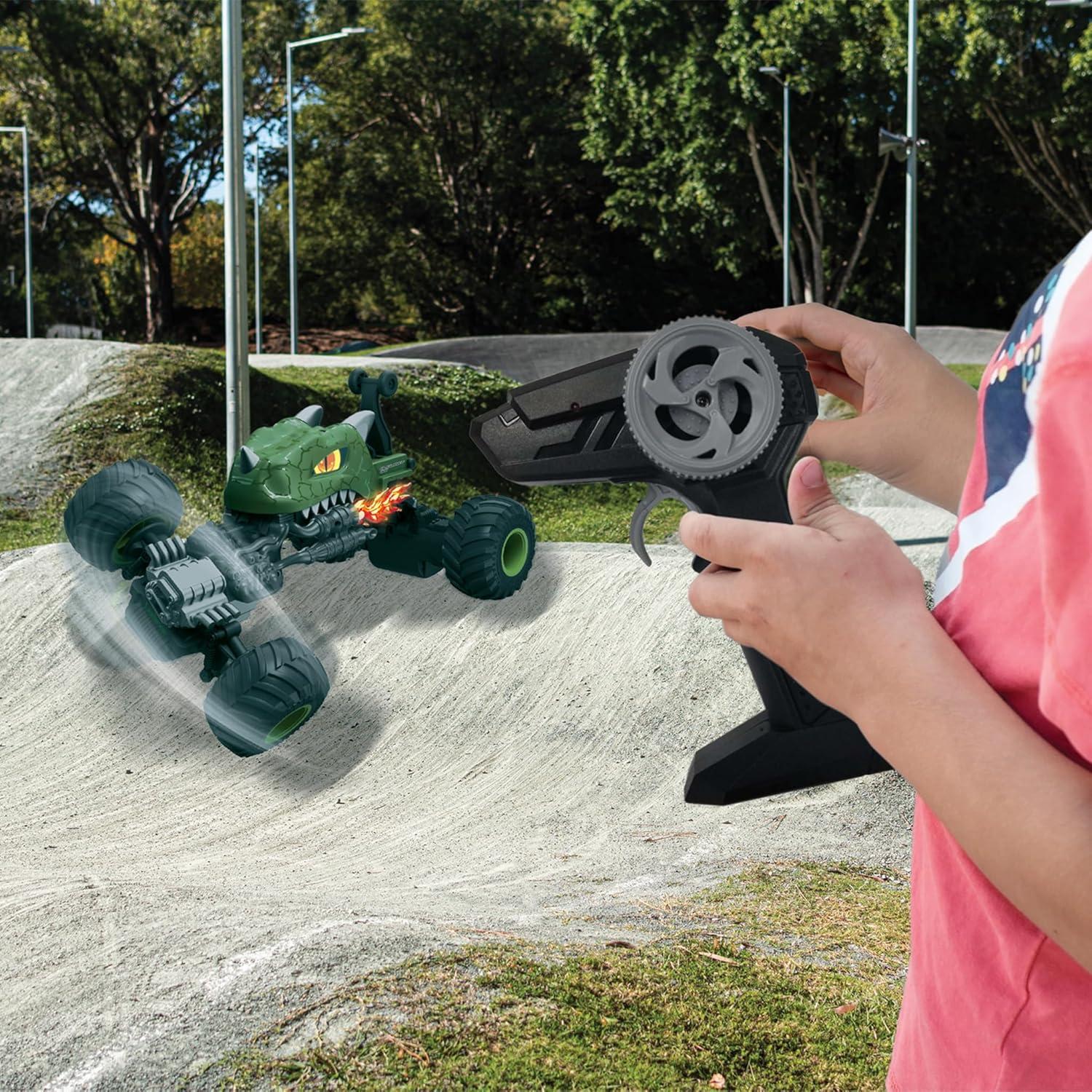 image:imageLEXiBOOK Crosslander Racing Remote Control Racing car Formula 1 up to 10kmh Light and Sound Effects Smoke Jet Remote Control Included Rechargeable RC61Crosslander Dino