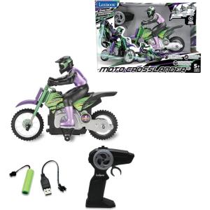 LEXiBOOK, Crosslander® Racing, Remote Control Racing car, Formula 1, up to 10km/h, Light and Sound Effects, Smoke Jet, Remote Control Included, Rechargeable, RC61(Crosslander RC Motorcycle)