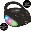 Lexibook iParty – Bluetooth CD Player for Kids – Portable, Multicoloured Light Effects, Microphone Jack, Aux-in Jack, AC or Battery-Operated, Girls, Boys, Black, RCD109BK