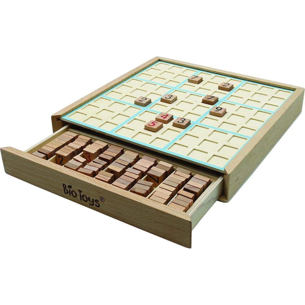 image:imageLexibook JGW150 Bio Toys Wooden Game ecoFriendly Sudoku Booklet Included Storage Drawer Green