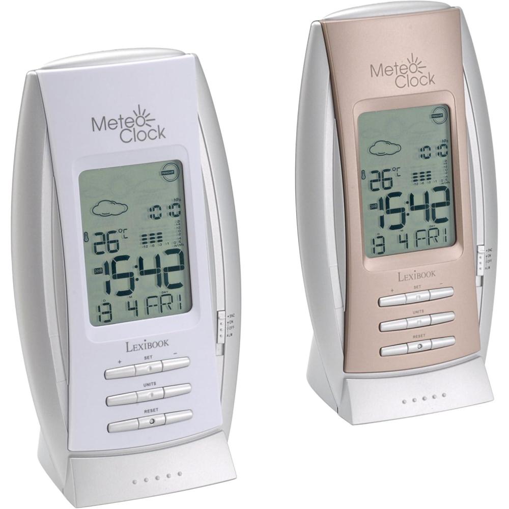 image:imageLEXiBOOK MeteoClock Sand and Snow Animated by Symbols Super Size Indoor Temperature Display Snooze Function WhiteBeige SM840