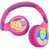 LEXiBOOK Disney Princess 2-in-1 Bluetooth Headphones for Kids – Stereo Wireless Wired, Kids Safe, Foldable, Adjustable, HPBT010DP